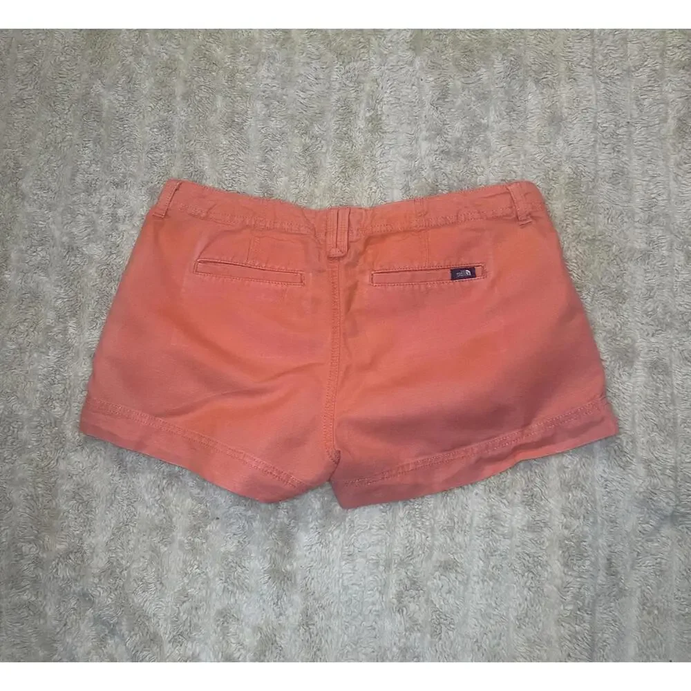 The North Face casual orange cotton/linen chino shorts Size 8